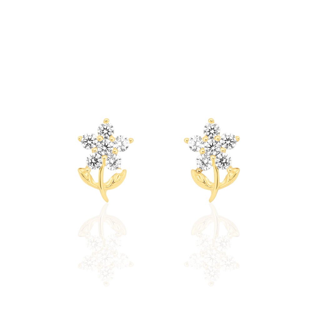 Ohrstecker Gold 375 Zirkonia Blume