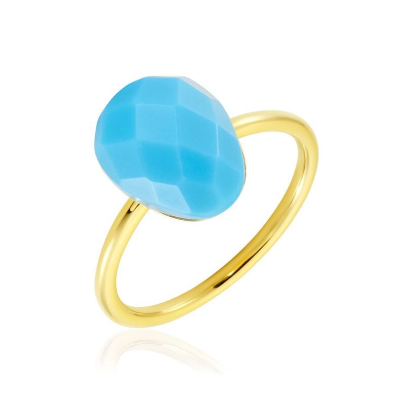 LORA Damen Ring Silber vergoldet 925 T&uuml;rkis T&uuml;rkis 2,37 ct - Solit&auml;rringe Damen | OROVIVO