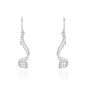 Damen Ohrhänger Lang Silber 925 Zirkonia Spirale - Ohrhänger Damen | OROVIVO
