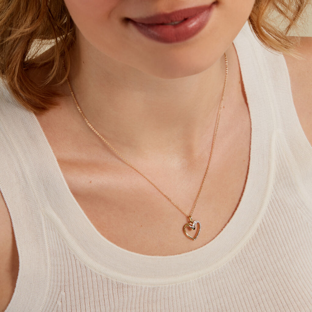 ENI Damen Anh&auml;nger Gold 333 (8 Karat) Andere Steine Wei&szlig;