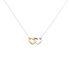 Damen Collier Silber Bicolor Gelb/Silber 925 Herz B 1,2 mm