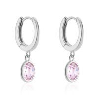 Damen Creolen Silber Silber 925 Zirkonia Rosé Kreis Scharika 11,00mm 