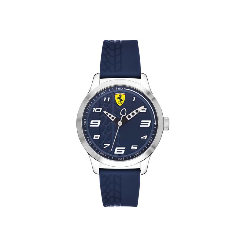 Pitlane - Orologio da polso solo tempo con cassa in acciaio e cinturino in silicone blu e quadrante blu - Spannringe Herren | OROVIVO
