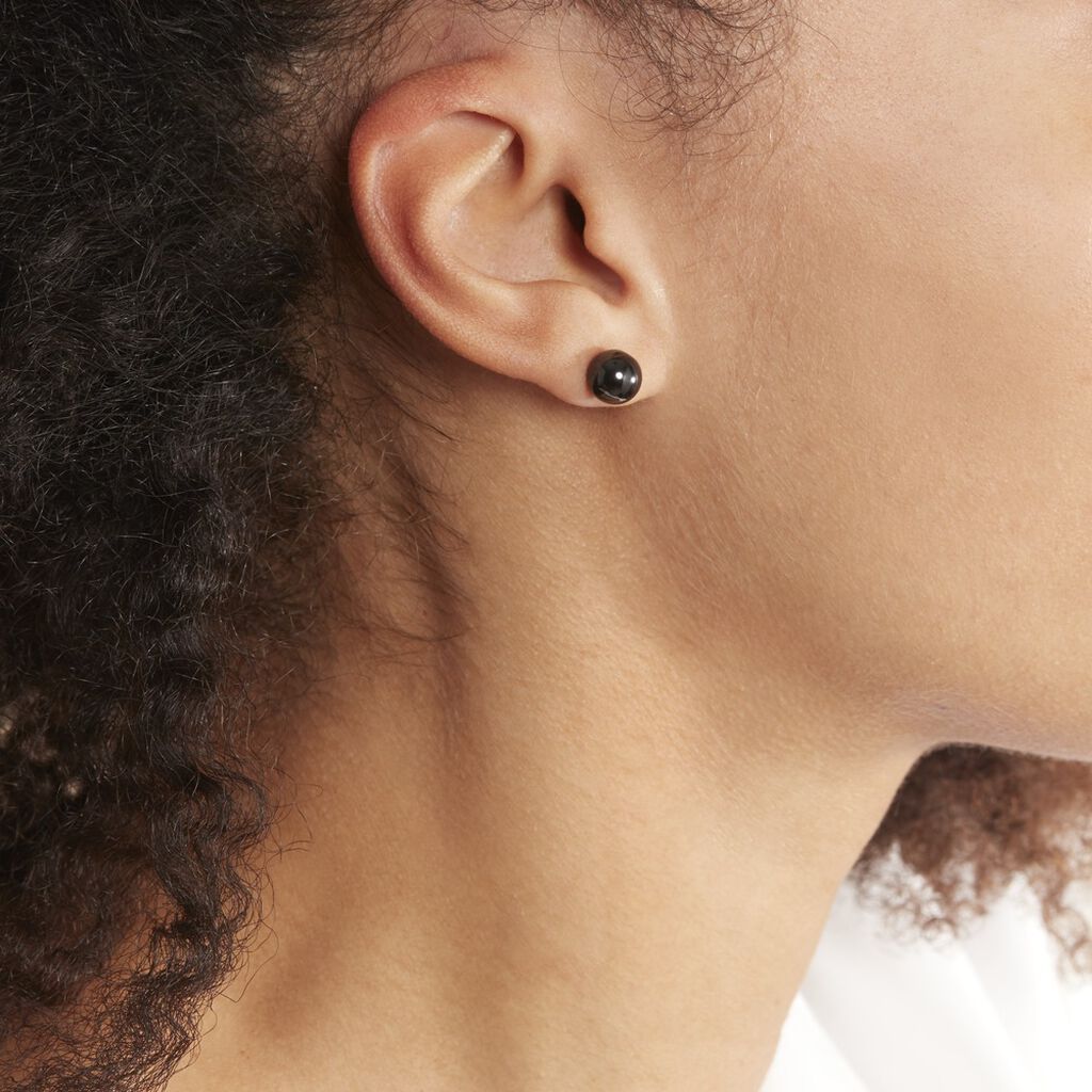 Boucles D'oreilles Puces Orbe Argent Blanc Céramique - Spannringe Damen | OROVIVO