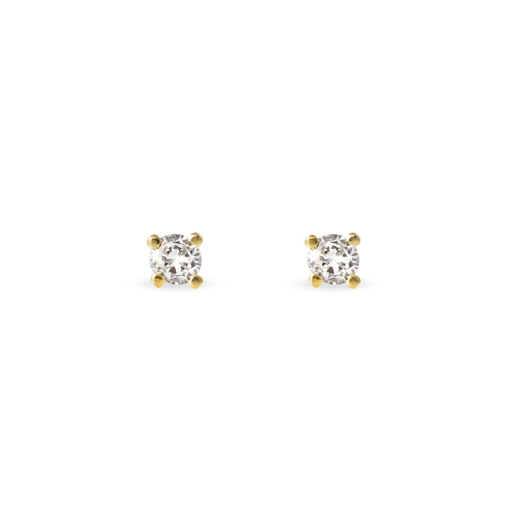 Boucles D'oreilles Puces Clavie Or Jaune Diamant - Spannringe Damen | OROVIVO