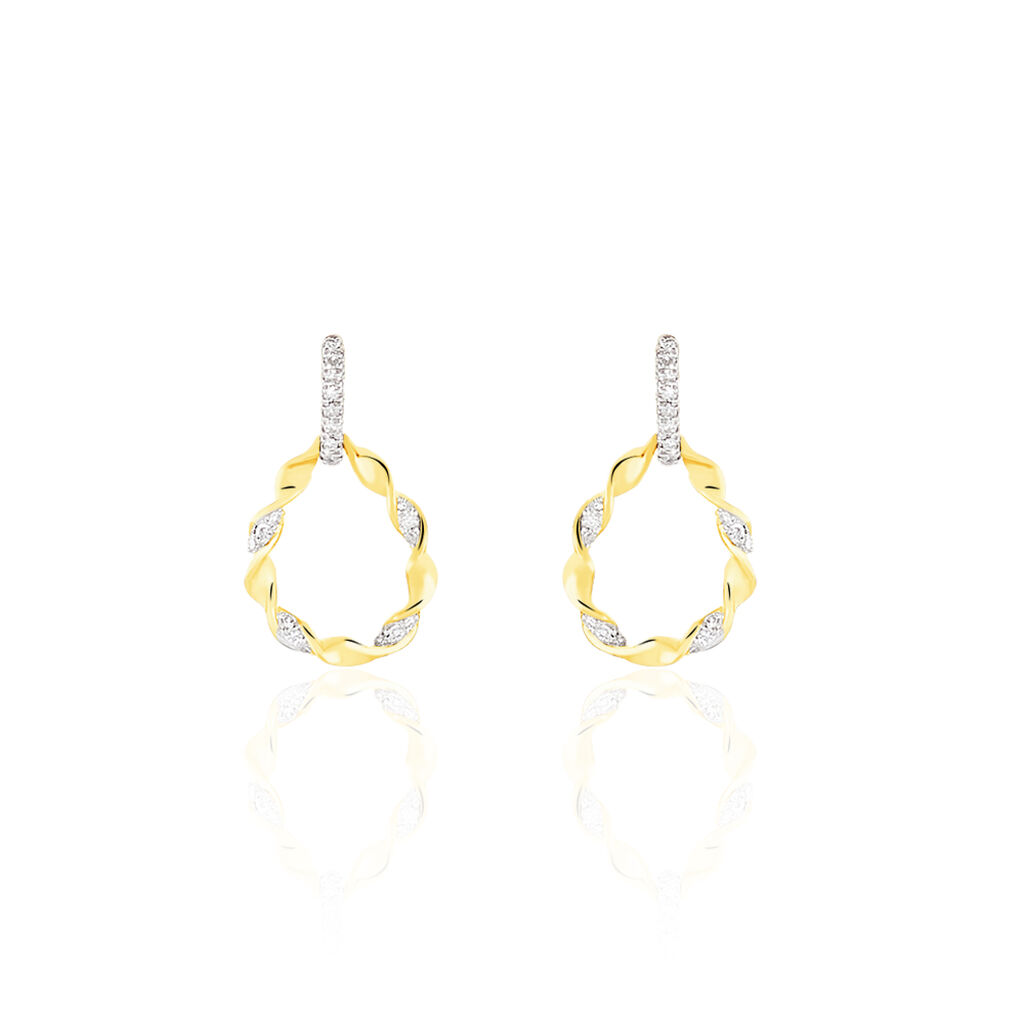 Boucles D'oreilles Or Bicolore Safwa Dia - Spannringe Damen | OROVIVO