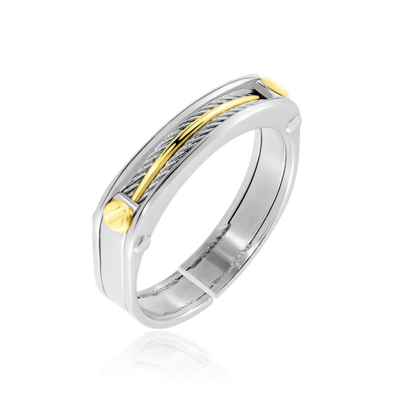 Bague Faryal Or Acier Bicolore - Spannringe Herren | OROVIVO