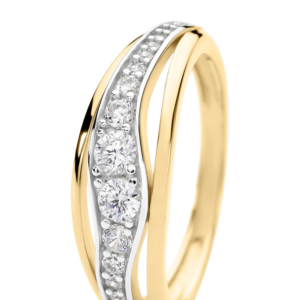 Damen Ring Gold Bicolor Gold/Silber 375 Reta - Ringe mit Stein Damen | OROVIVO