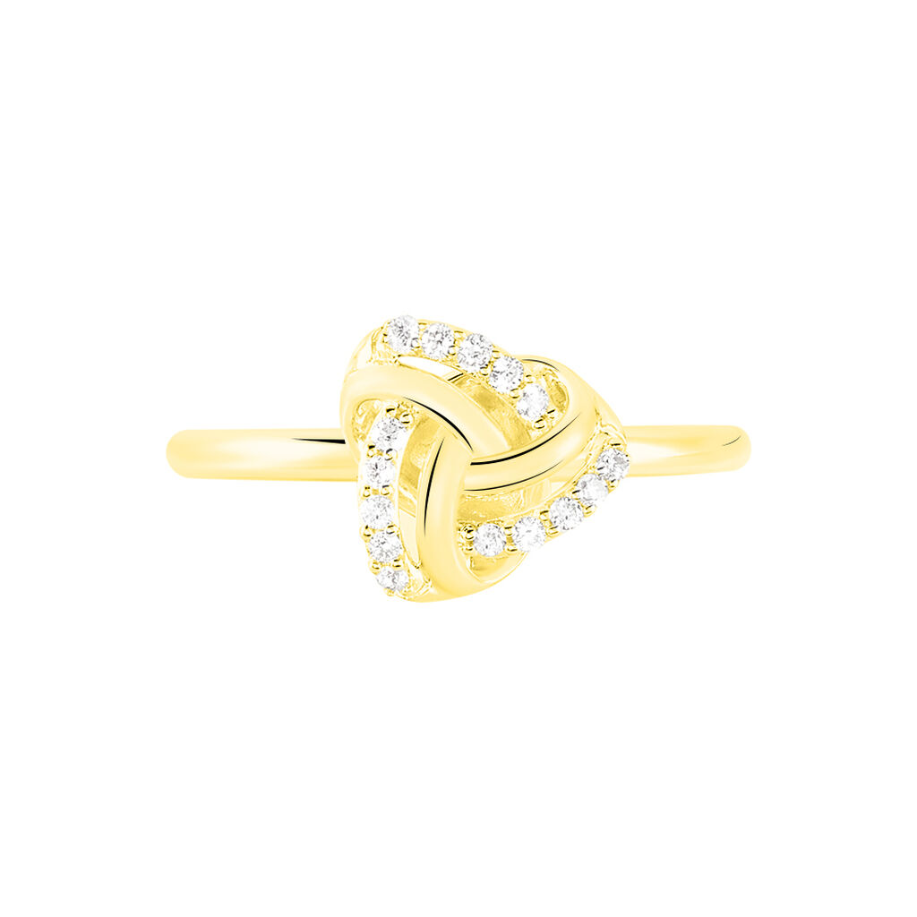 NODE Damen Ring Gold 375 (9 Karat) Diamant Wei&szlig; 0,1 ct