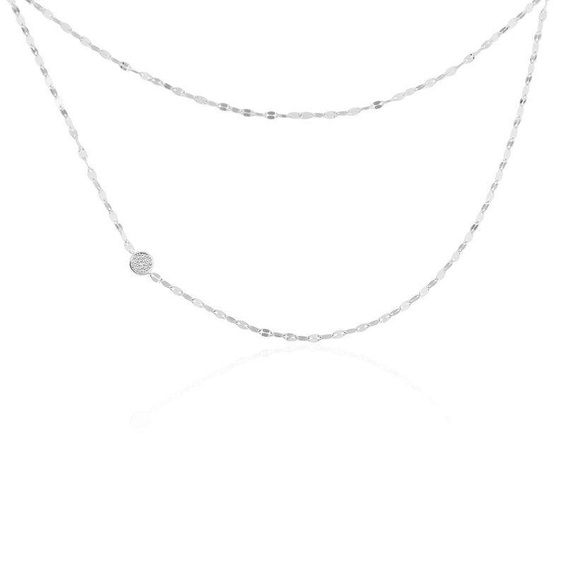 KUMBA Damen Collier Silber 925 Zirkonia Wei&szlig; - Halsketten Damen | OROVIVO