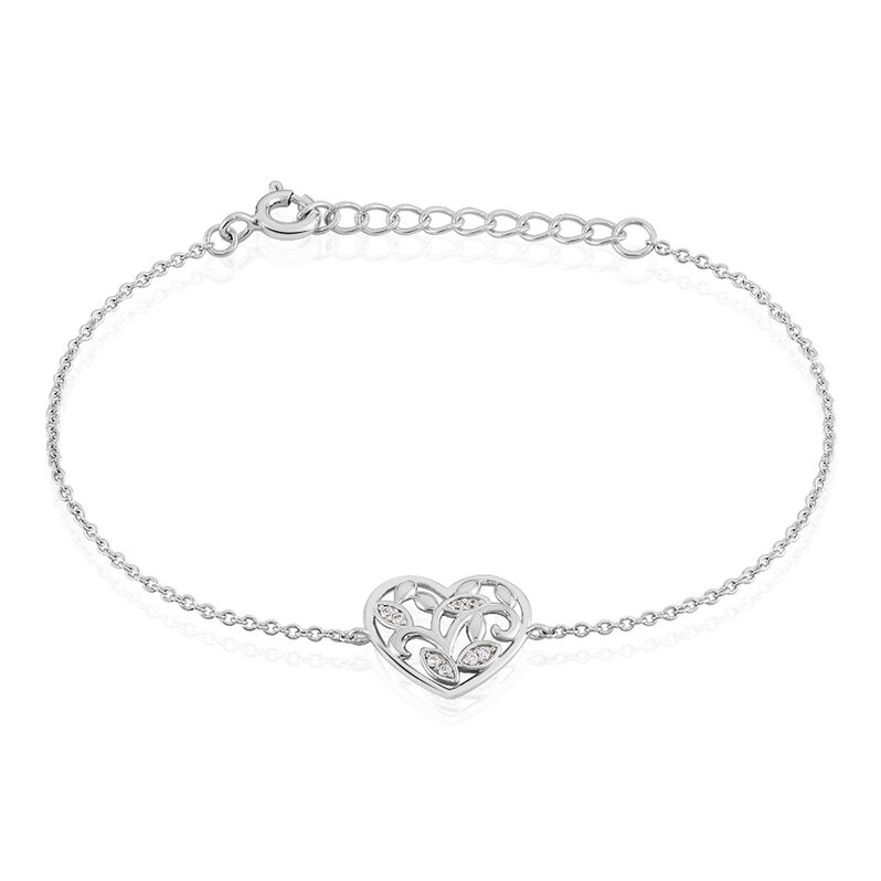Bracelet Argent Douglas Cœur Arbre De Vie Oxydes De Zirconium - Spannringe Damen | OROVIVO