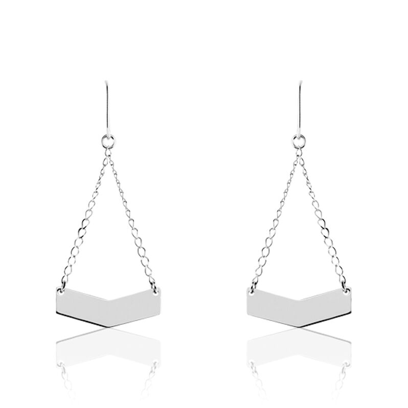 Boucles D'oreilles Pendantes Ambroisine Argent Blanc - Spannringe Damen | OROVIVO