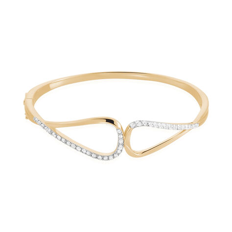 Damen Armreif Messing Gold 750 plattiert Zirkonia - Armreifen Damen | OROVIVO