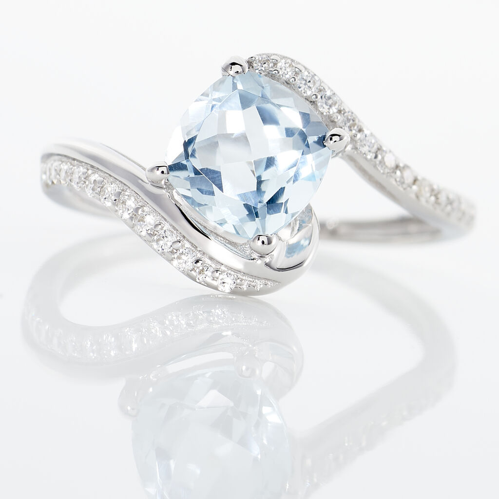 Bague Maria-serena Or Blanc Topaze Et Oxyde De Zirconium - Spannringe Damen | OROVIVO
