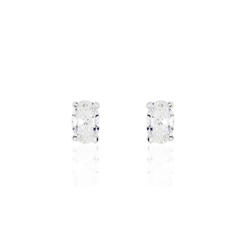 Damen Ohrstecker Silber 925 Zirkonia Oval Mathilda 3  - Ohrstecker Damen | OROVIVO