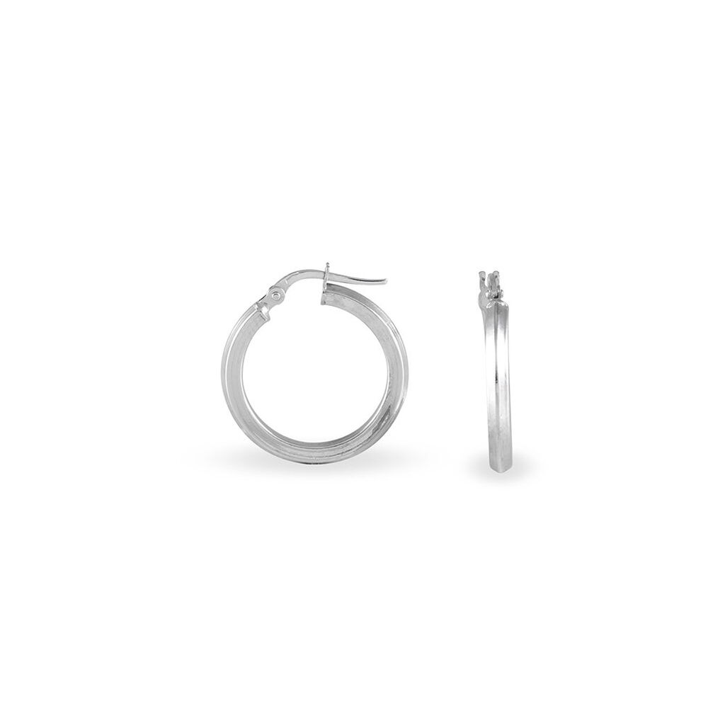 ILANA Damen Creolen Wei&szlig;gold 375 (9 Karat) B 2 mm