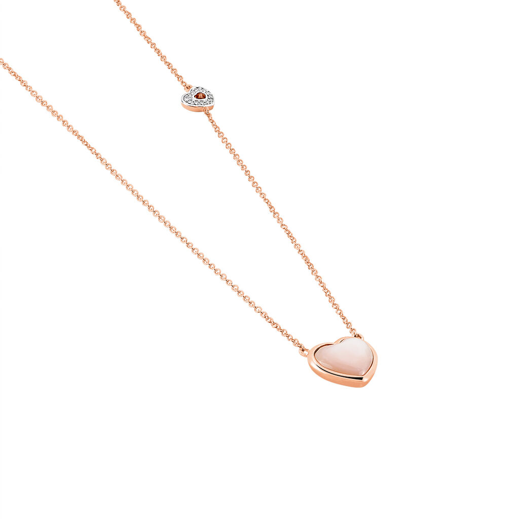 Damen Collier Rosegold 375 Perlmutt Perlmutt Herz Pia - Halsketten Damen | OROVIVO