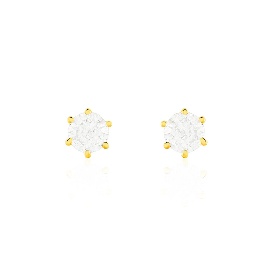 Damen Ohrstecker Gold 375 Zirkonia Kreis Krappe 6 3,00mm  - Ohrstecker Damen | OROVIVO