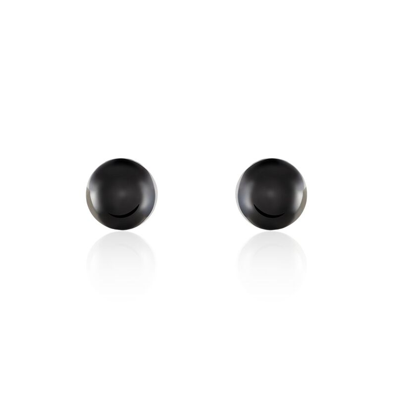 Boucles D'oreilles Puces Orbe Argent Blanc Céramique - Spannringe Damen | OROVIVO
