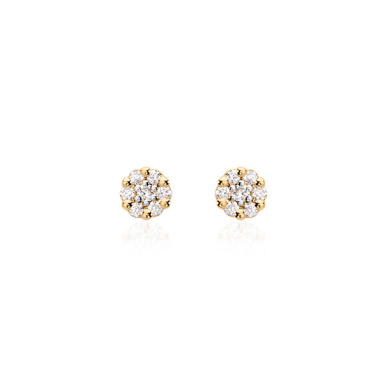 ALORA Damen Ohrstecker Gold 585 (14 Karat) Diamant Wei&szlig; 0,04 ct - Ohrstecker Damen | OROVIVO