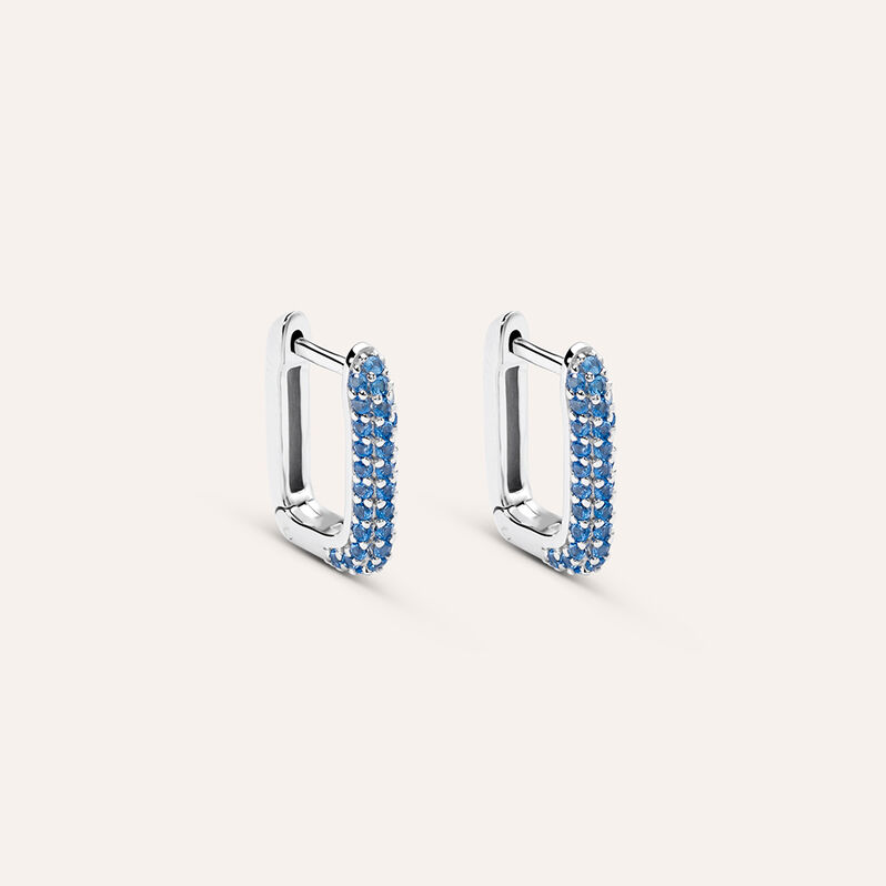 Orecchini A Cerchio Silver Rainbow Argento Rodiato Cubic Zirconia - Spannringe Damen | OROVIVO