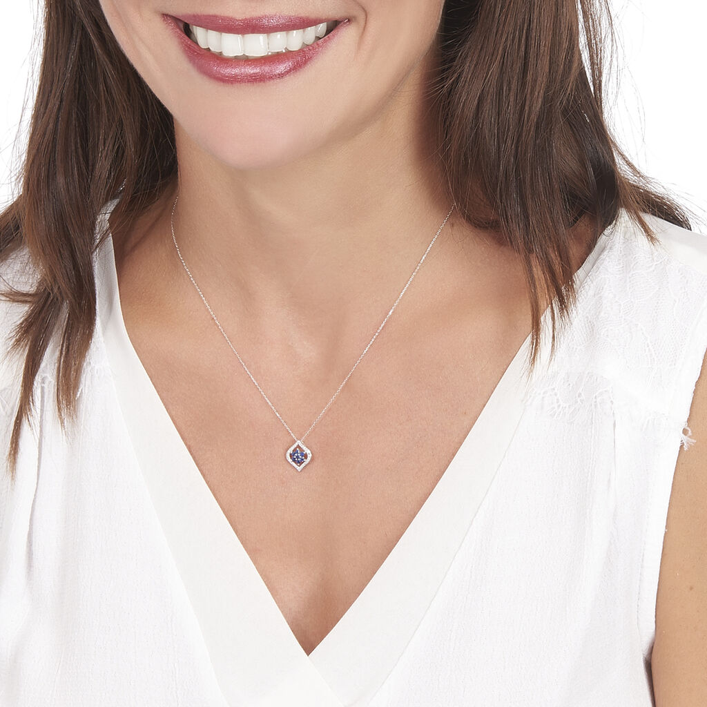 Collier Or Weiss Linaelle Et Saphir - Spannringe Damen | OROVIVO