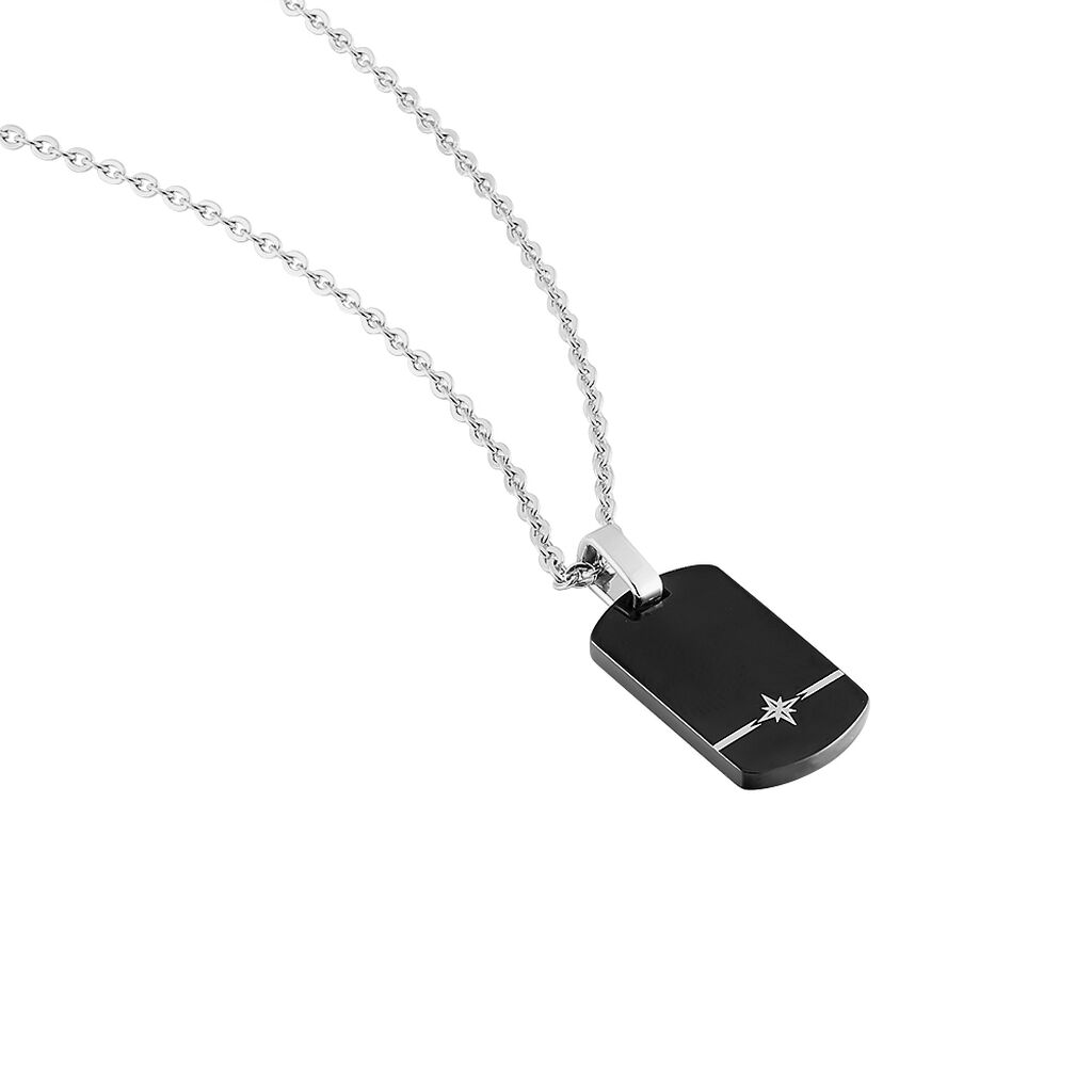 Herren Halskette Edelstahl Dog Tag Schwarz - Halsketten Herren | OROVIVO