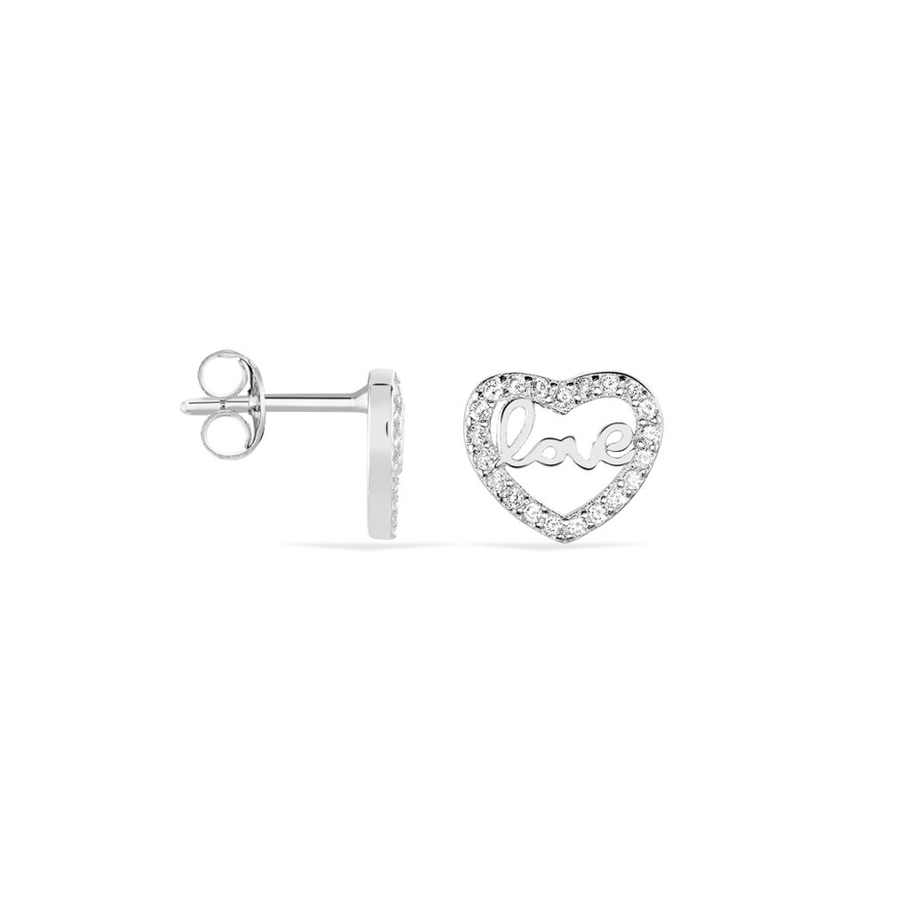 Damen Ohrstecker Silber 925 Zirkonia Herz Clarra - Ohrstecker Damen | OROVIVO