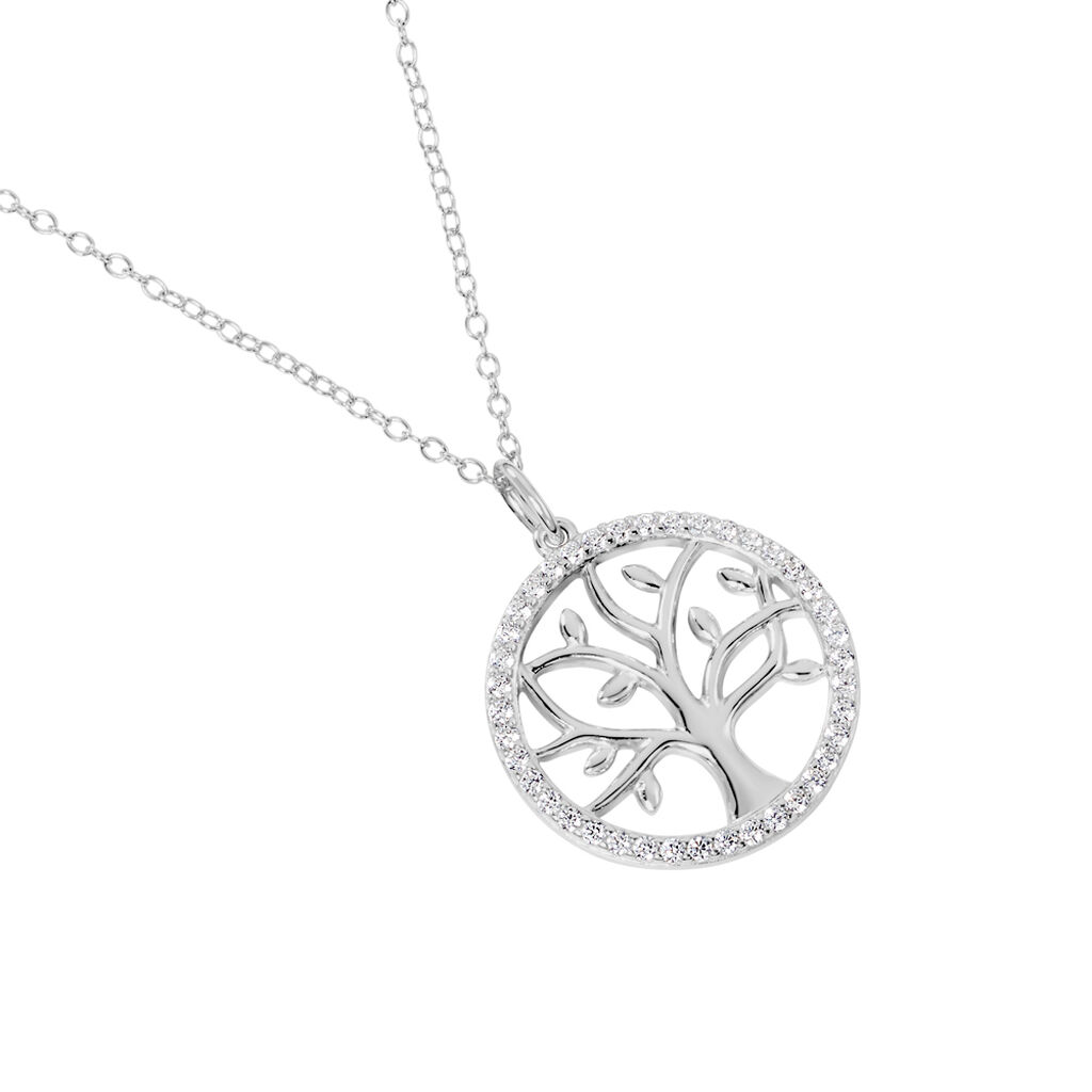 MAILA Damen Collier Silber 925 Zirkonia Wei&szlig; 0,6 ct B 1,2 mm