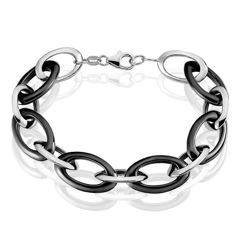 Bracelet Shaineze Argent Blanc Céramique - Spannringe Damen | OROVIVO