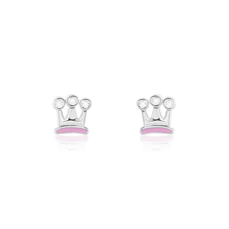 Kinder Ohrstecker Silber 925 Zirkonia Krone - Ohrstecker Kinder | OROVIVO