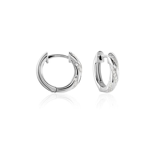 Damen Creolen Silber Silber 925 Zirkonia Demi  - Creolen Damen | OROVIVO