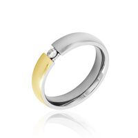 Damen Ring Titan Bicolor Gelb/Silber Zirkonia Molly 5,00mm 