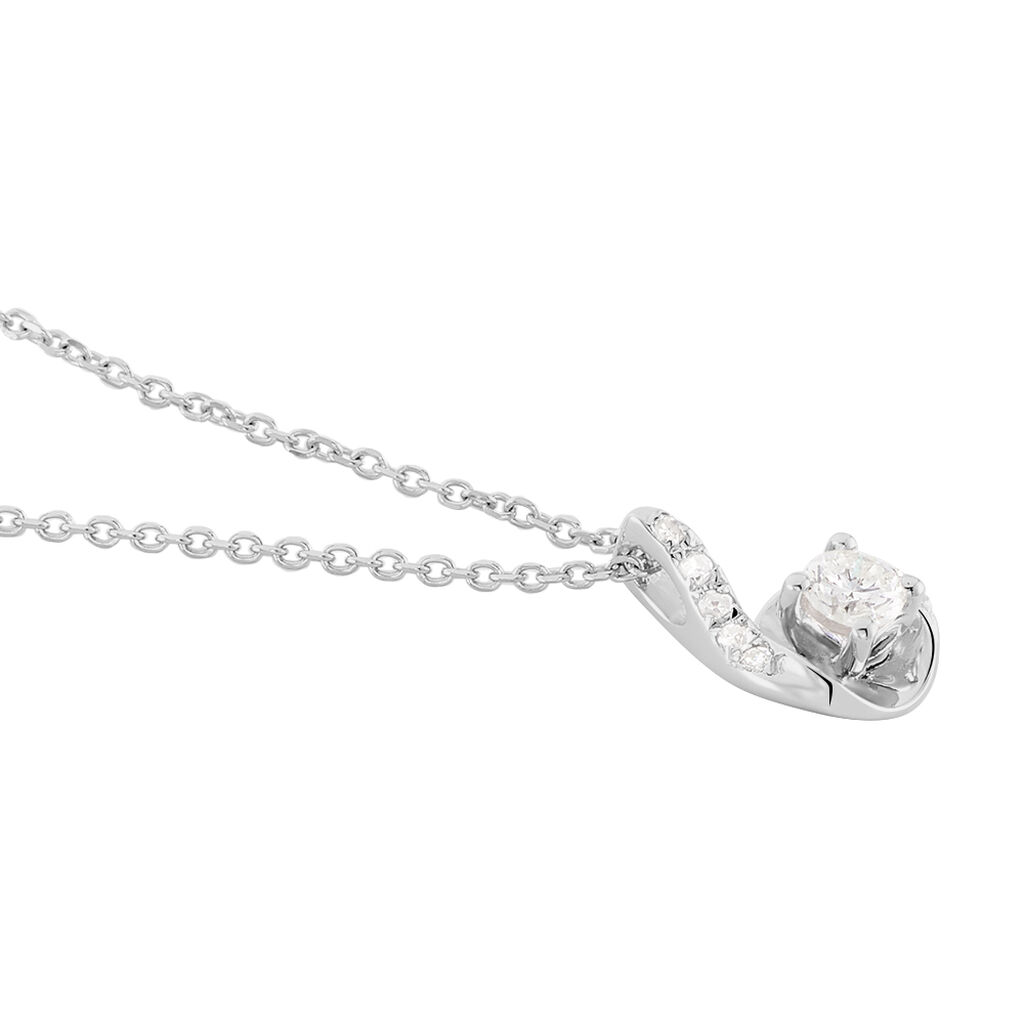 Collier Vrille Accompagnee Or Blanc Diamant - Spannringe Damen | OROVIVO