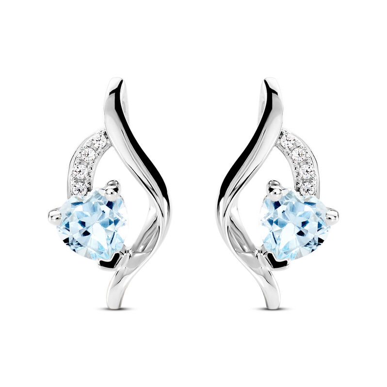 Boucles D'oreilles Puces Silucia Or Weiss Topaze Oxyde De Zirconium - Spannringe Damen | OROVIVO