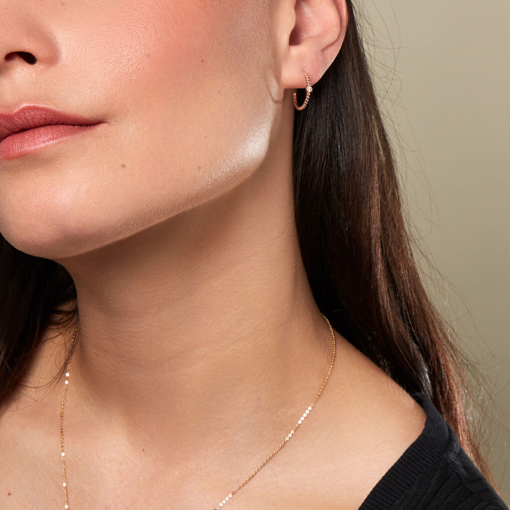 Damen Creolen Gold 375 Rund Weiß Giuliana - Sommerschmuck Damen | OROVIVO