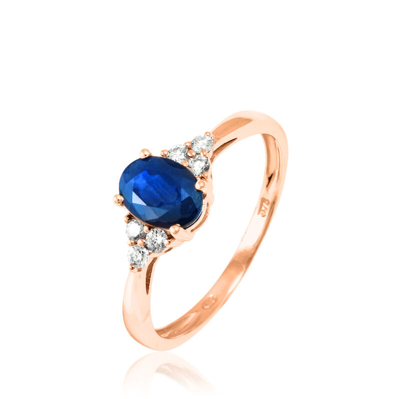 Bague Lea Or Rose Saphir Et Diamant - Spannringe Damen | OROVIVO
