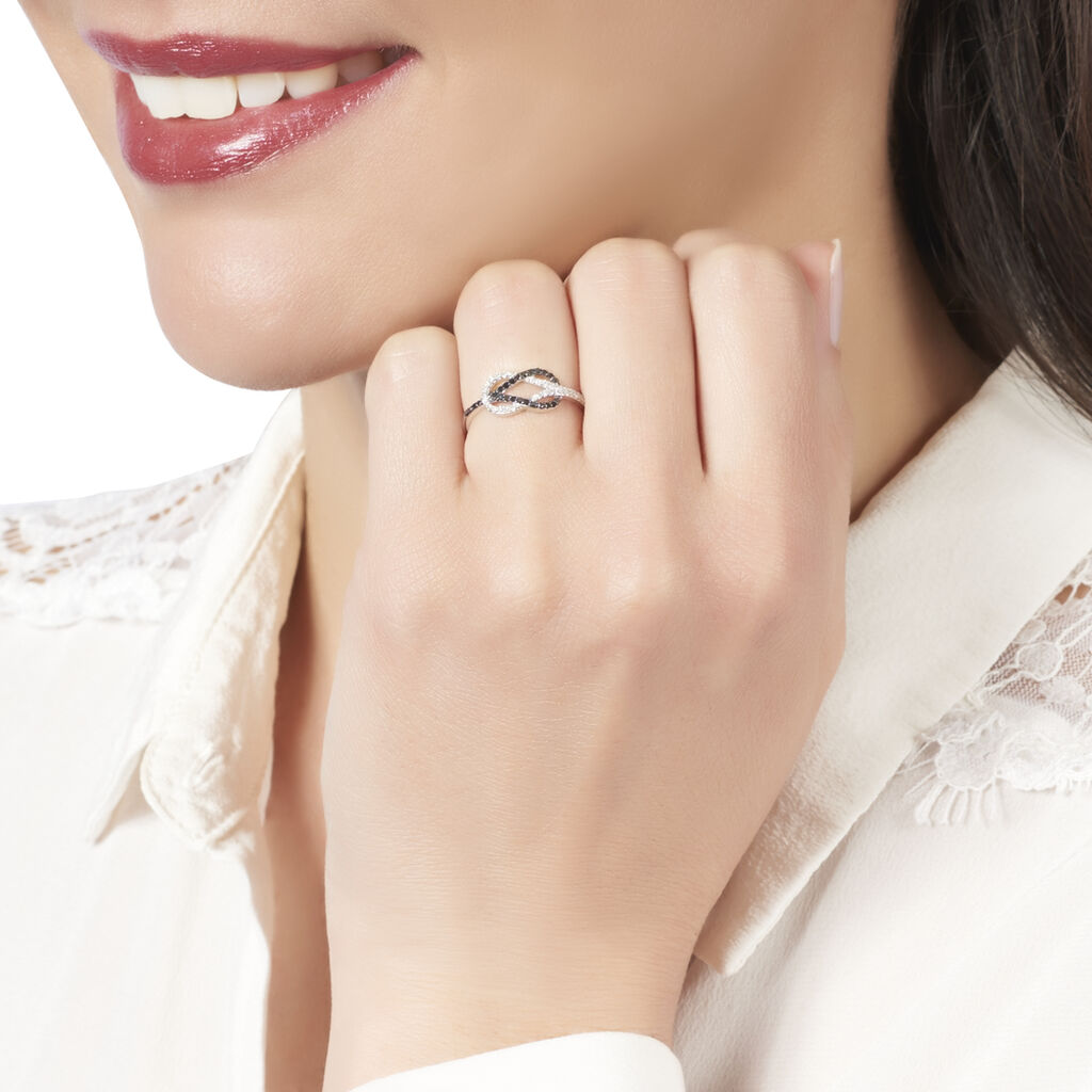 Bague Aman Or Weiss Nœud Marin Diamants - Spannringe Damen | OROVIVO