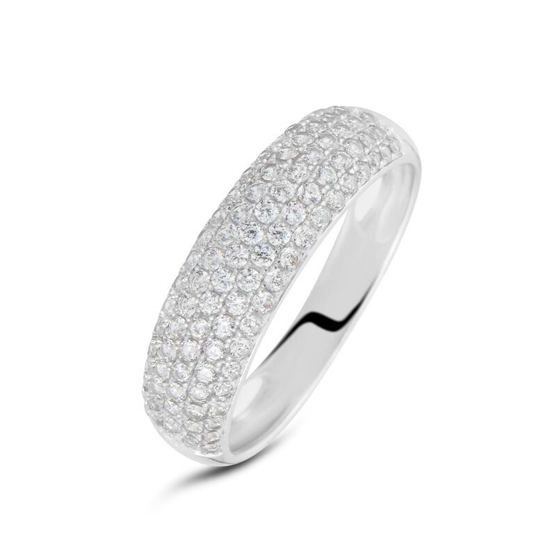 Anello Fascia Claire Oro Bianco Cubic Zirconia - Spannringe Damen | OROVIVO