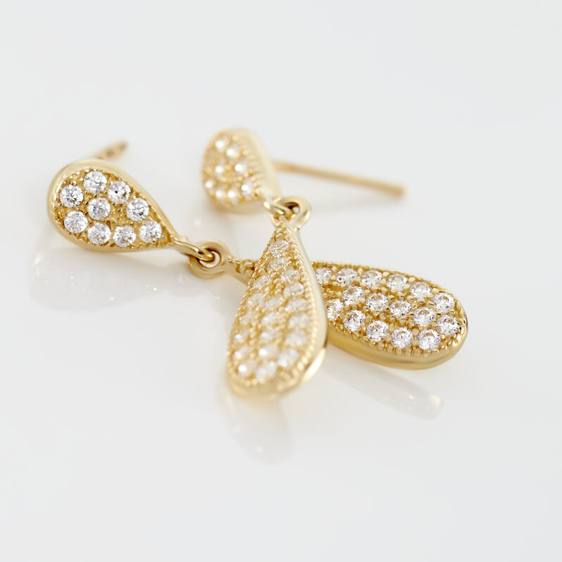 Boucles D'oreilles Pendantes Or Jaune - Spannringe Damen | OROVIVO