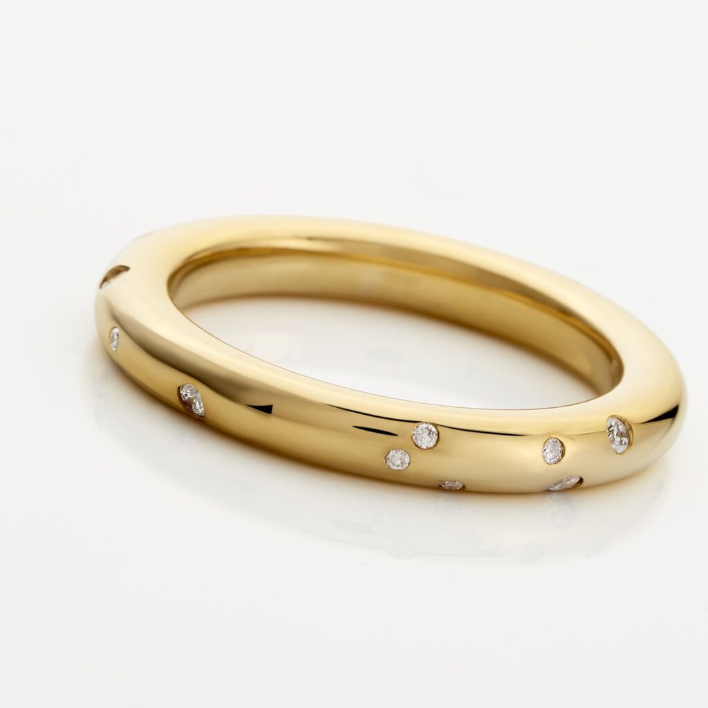 DELIA OV Damen Ring Gold 375 (9 Karat) Diamant Wei&szlig; 0,16 ct