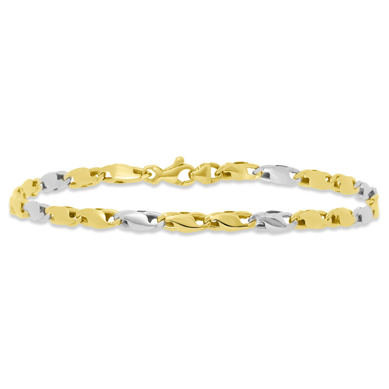 Bracciale Catena L'homme Or Oro Bicolore - Spannringe Herren | OROVIVO