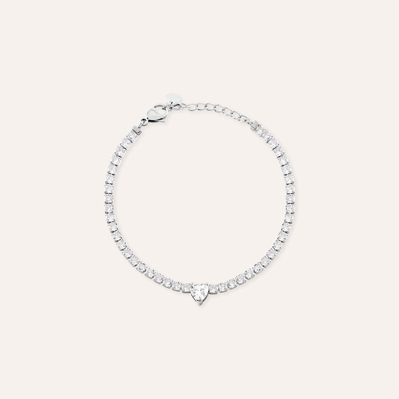 Bracciale Tennis Aura Acciaio Cristallo - Spannringe Damen | OROVIVO