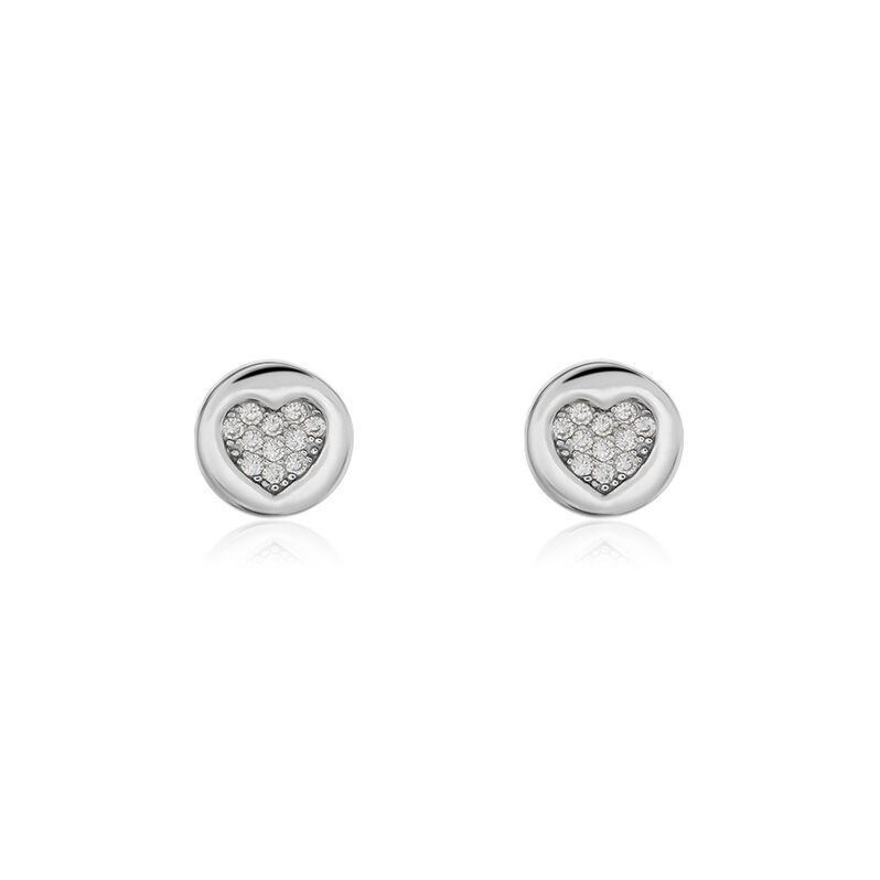 Boucles D'oreilles Puces Argent Rhodié Chaker Oxydes De Zirconium - Spannringe Damen | OROVIVO