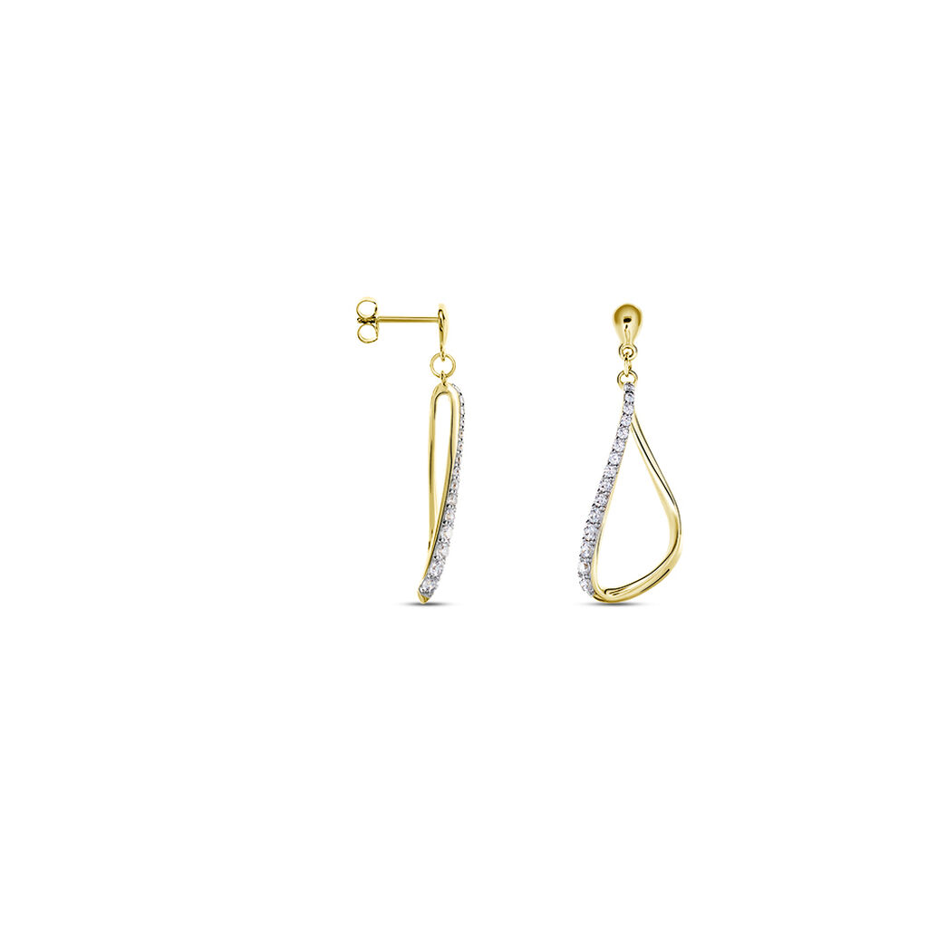 Damen Ohrhänger Messing Gold 750 plattiert   - Ohrringe mit Stein Damen | OROVIVO