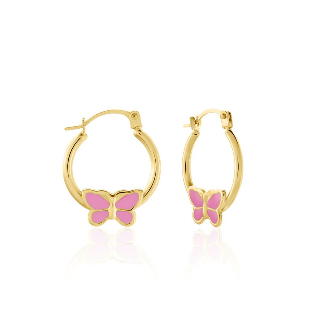 Damen Creolen Gold 375 Schmetterling, Creolen ohne Stein