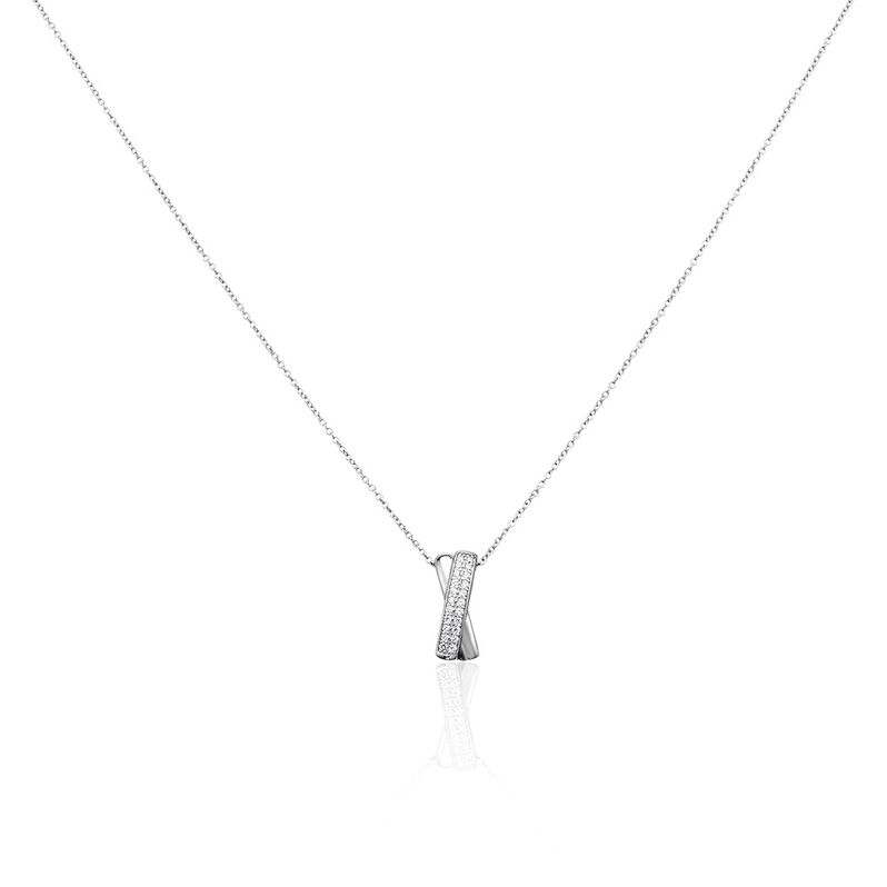 SVETA Damen Collier Silber 925 Zirkonia Wei&szlig; 0,09 ct B 1 mm - Halsketten Damen | OROVIVO