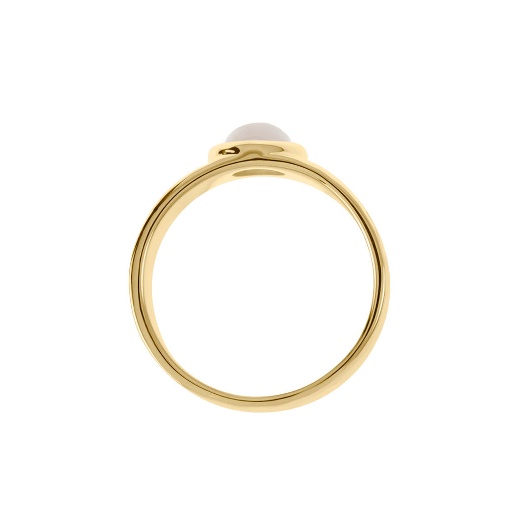Damenring Messing Gold 750 plattiert Quarz - Solitärringe Damen | OROVIVO