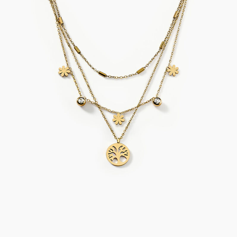 Collier Acier Doré Cristal - Spannringe Damen | OROVIVO