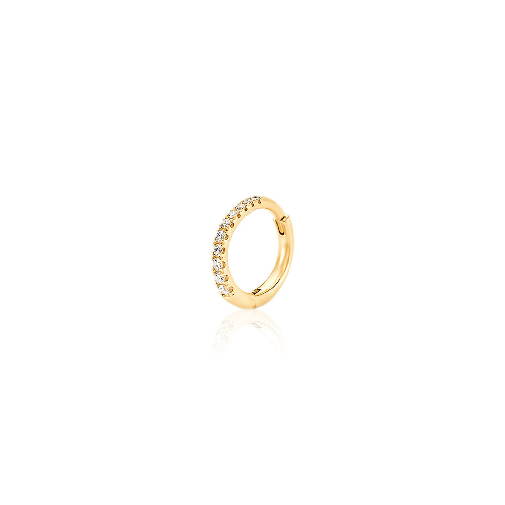 JOLIE Damen Piercing Gold 375 (9 Karat) Synthetischer Diamant Weiß 0,06 ct, Piercing mit Stein